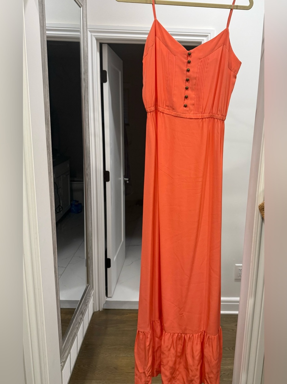 Twelfth Street by Cynthia Vincent Coral-Orange Sleeveless Maxi Women’s Dress - S